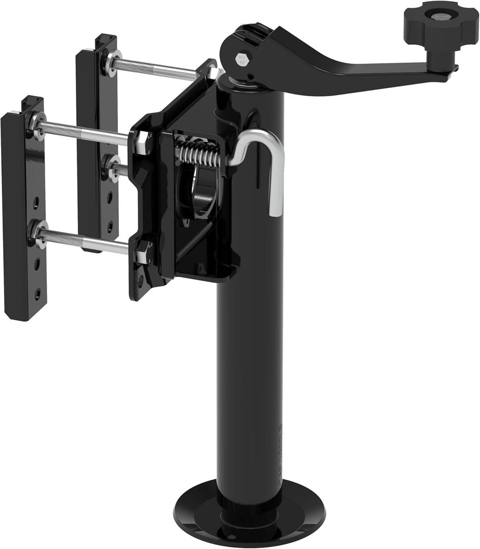 Swivel Bolt-on Trailer Jack, Trailer Jack Stand, 10" Vertical Movement, Mounting Hardware Included, 1000 lbs (Black)