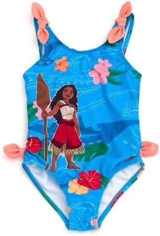 Disney Moana Girls UPF 50+ One Piece Bathing Suit Toddler to Big Kid Sizes (2T - 10-12)