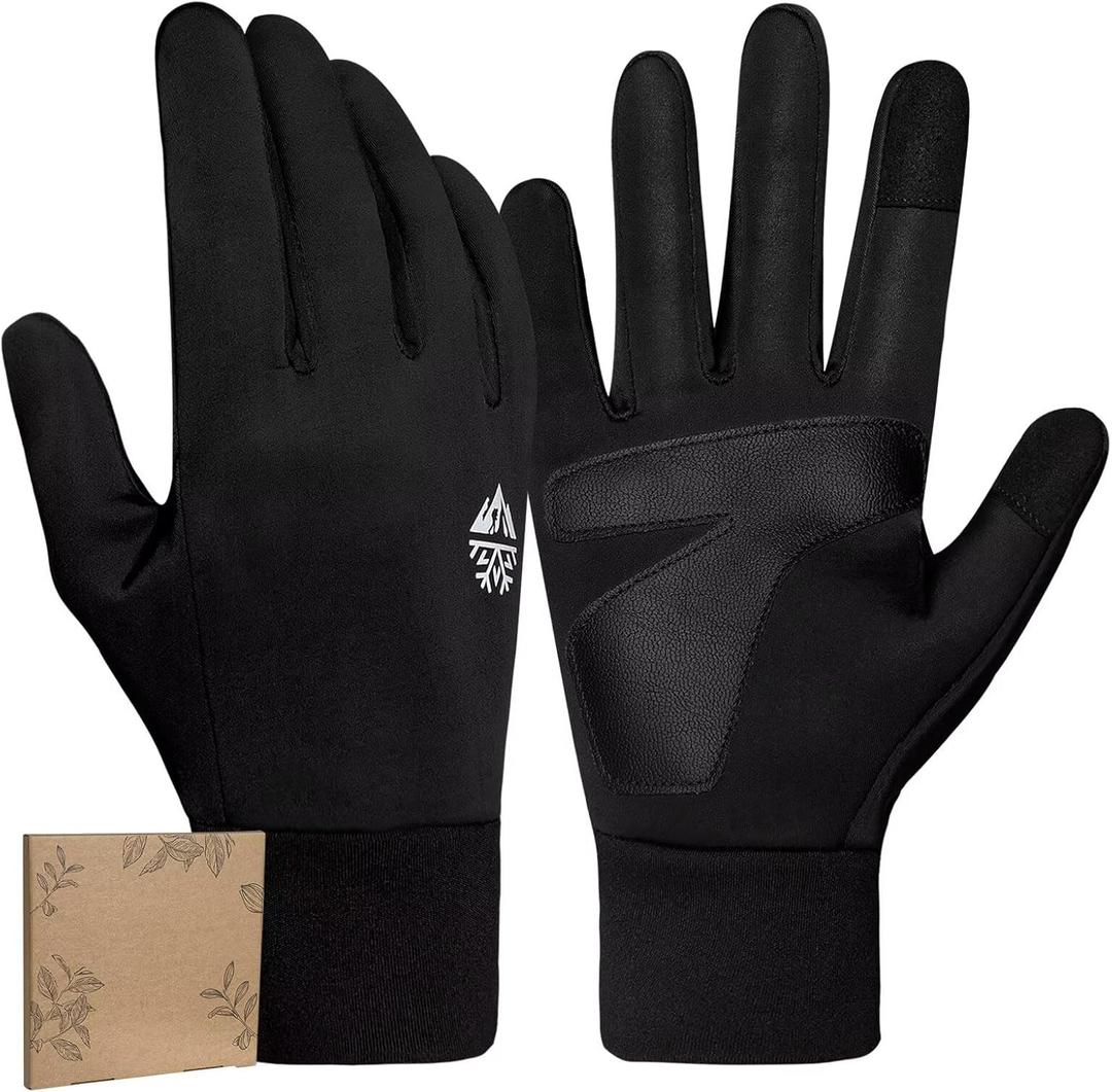 2 x Pixel Panda Winter Gloves for Men Women Warm Touchscreen Gloves for Cold Weather for Cycling, Driving, Running, Hiking, Work (Medium, BasicAnti-wear+TouchBlack)