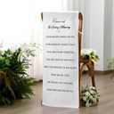 Reserved Wedding Chair Sign Banner in Loving Memory Reserved Signs for Wedding with Love from Heaven Cotton Linen 15'' x 50'' Save a Seat for Someone in Heaven Be There(White,Loving)