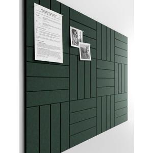 Bumusty Large Cork Board Alternative-48 x 36" Felt Bulletin Board Tiles, with 30 Pushpins, 70 Adhesive Tabs, 12-Pack Slat Wall Paneling, Cork Boards for Office Push Pin Board Felt Board-Pine Green