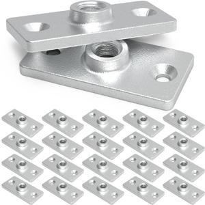 20 Pcs Ceiling Flange Hangers for 3/8 in. Threaded Rod DIY Plumbing, Industrial Decor Project, Galvanised Ceiling Flange Hanger Plate