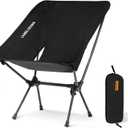 CAMEL CROWN Portable Camping Chair Folding Compact Lawn Lightweight Backpacking Chair with Carry Bag for Outdoor Hiking Beach Travel Picnic Festival Black