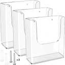 MaxGear Brochure Holder 8.5x11 Wall Mount, 3 Pack Acrylic Pamphlet & Flyer Holder, Clear Plastic Magazine Literature Organizer for Office, School, Hotel, Exhibition