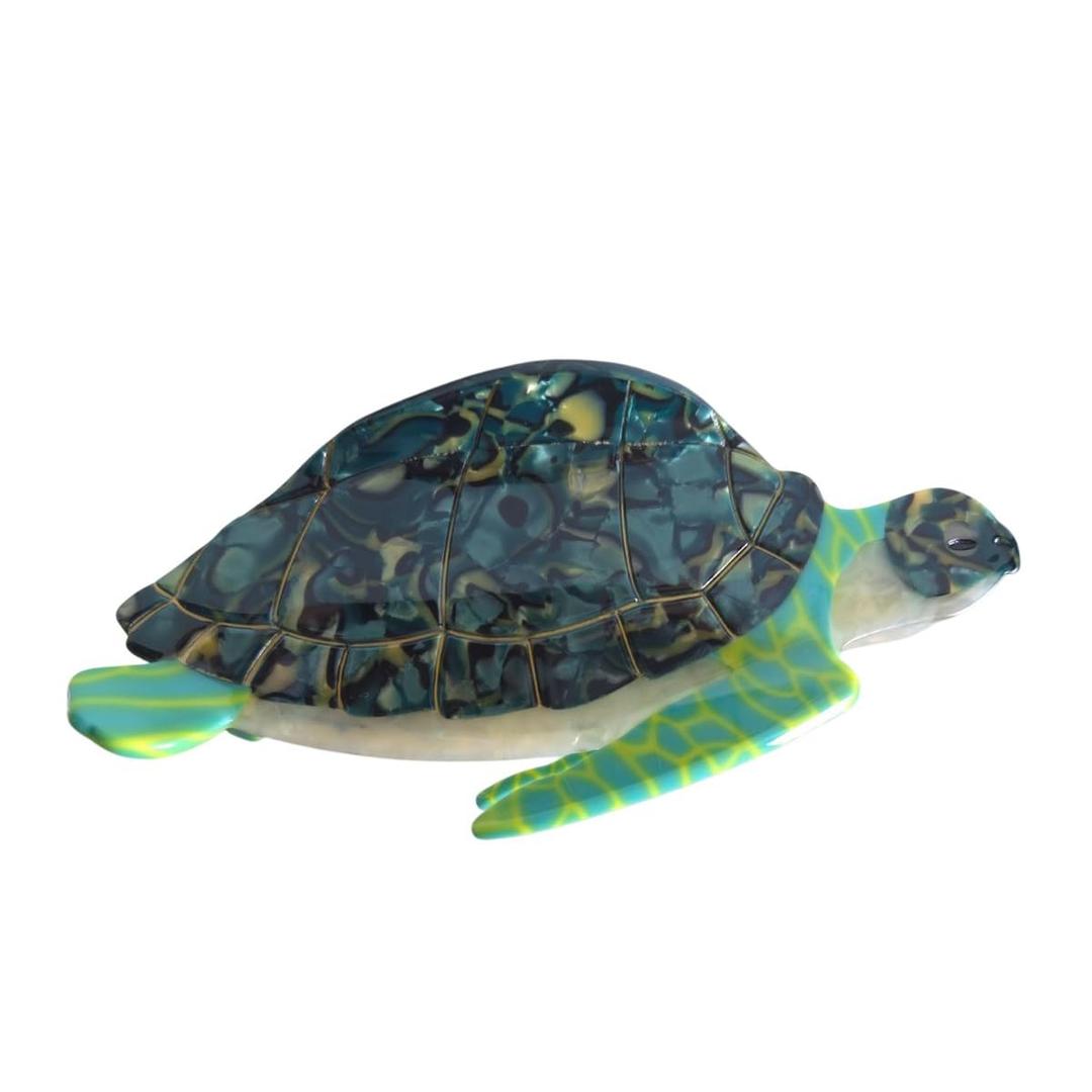 Novelty Green Sea Turtle Hair Clip,Acetate Hair Claw,Big Hair Clips for Women, 2 x 2 x 2 inches