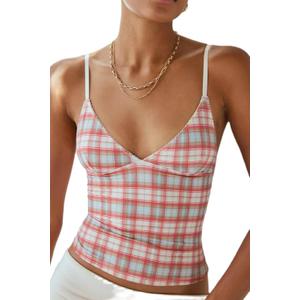Women's Camisole Tank Tops Spaghetti Strap V Neck Cami Trendy Going Out Top (M)