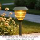 6-Pack 16.5" Solar Stake Lights Outdoor Waterproof - Warm White LED Decorative Lights for Pathway Patio Yard - Landscape Lamps for Sidewalk Decor