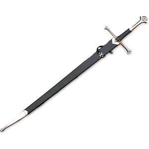 | Legendary Kings Sword Replica | Hand-Crafted Authentic Engraved Stainless Steel Blade | Wall Mount Plaque & Scabbard Included | Collectors Edition