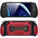 Mumba Dockable for Nintendo Switch 2 Case with Flip Stand, [Titan] Ergonomic Switch 2 Grip Protective Cover Holds 5 Game Cards & 2 TF Cards TPU Accessories and Quick-Release Joy-Con Design (Ruddy)