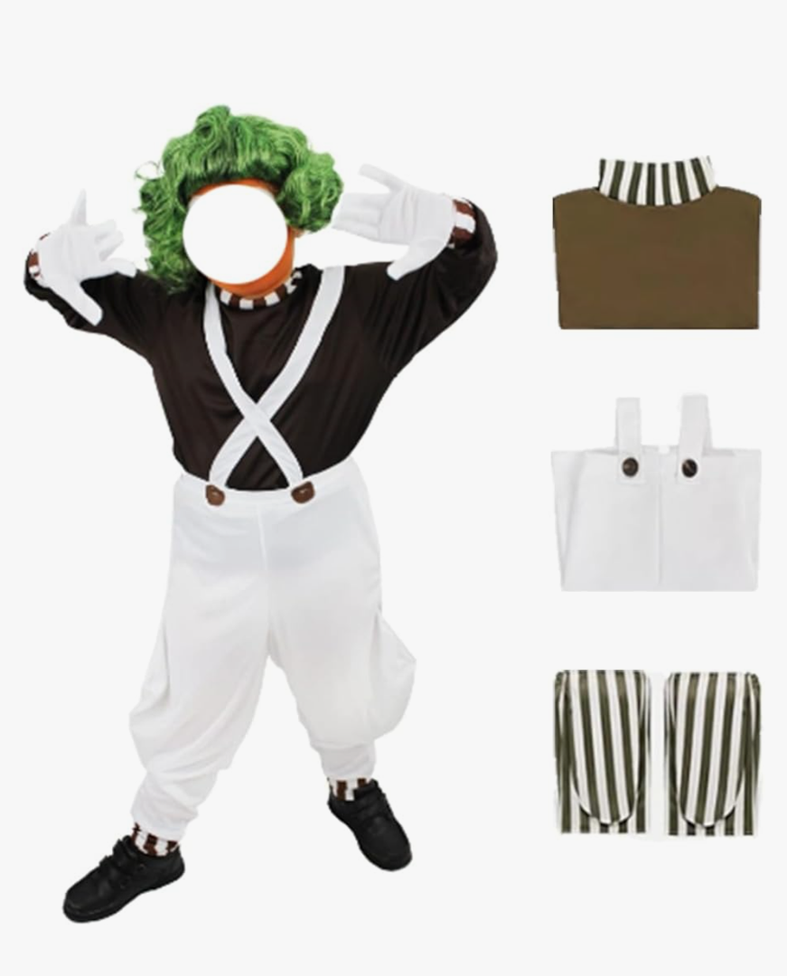 Generic Oompa Costumes, Loompa Costumes, Chocolate Factory Uniforms Workwear Halloween Sets S