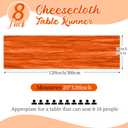 8 Pack Orange Cheesecloth Table Runners 20x120 Inch Gauze Table Runner 10FT Easter Cheese Cloth Table Runner Rustic Sheer Runner for Wedding Baby Shower Birthday Party Table Decor