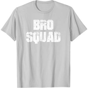 Bro Squad - Brothers for Life T Shirt T-Shirt (Silver Grey, Small)