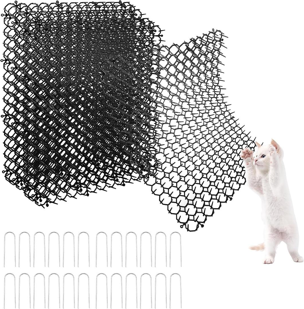 12 Pack Cat Scat Mat with Spikes, 16.5 x 13.4 Inch, Black
Cats Repellent Mats Spikes Indoor and Outdoor with 24 U-nails for Furniture, Fence, Garden