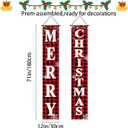 Christmas Decorations Merry Christmas Banner with 2 Pcs Bell Pendants, Xmas Porch Door Welcome Sign, Indoor Outdoor Wall Hanging Decor for Home Party Holiday Supplies