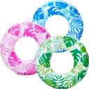 JOYIN 3 Pack Pool Floats, Pool Tube for Kids Swim Rings Inflatable Tubes, Tropical Leaves Floatie Ring Water Toys for Swimming, Summer Beach Party