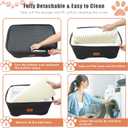 AlfaTok Memory Foam Booster Dog Car Seat for Medium Dogs (Under 45LBS): Elevated, Detachable Washable, Anti-Slip, for Car Back Seat, Travel Pet Bed with Seat Belt