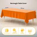 Exquisite 10-Pack Premium Plastic Tablecloth Rectangle Table Cover - Orange 54x108