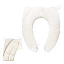 Deeki Foldable Portable Potty Seat for Kids Travel, Integrated Pinch-Proof TPE Folding Joint Training Potty Toilet Seat Prevents Pinching for Toddler Girls Boys (White)