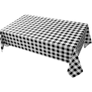Classic Gingham Plaid Tablecloth Fabric - Rectangular 58x102 Inch Water Resistant Checked Table Cloth for Indoor/Outdoor Use - Table Cover for Kitchen, Picnics, Gardens, and Parties
