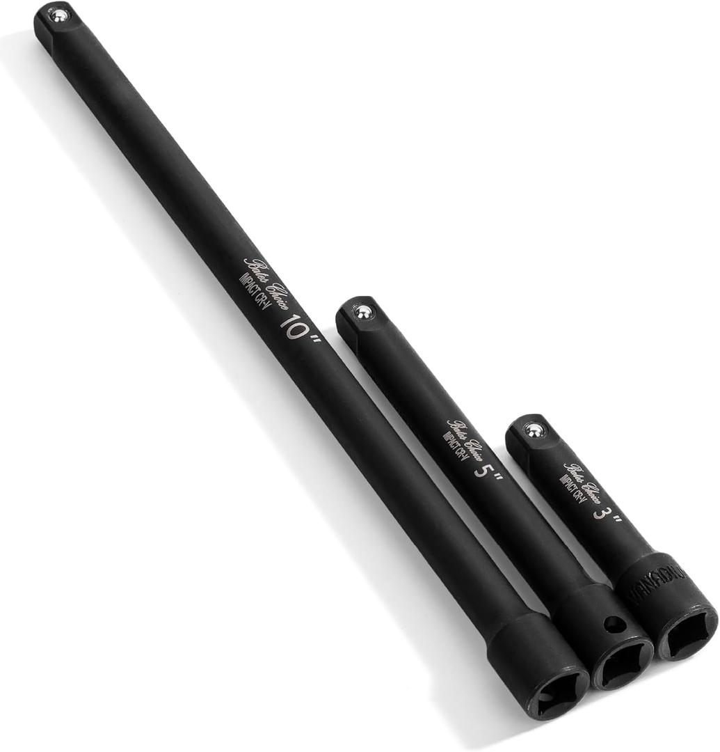 Bates- Impact Extension Bar Set, 3/8" Drive, 3 pcs, 3", 5", 10", 3/8 Ratchet Extension Bar