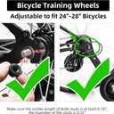 Adjustable Bicycle Training Wheels for Adults, Fit 24" to 28" Bikes, Steel Construction, Black, 1 Pair - Safe and Stable Learning Training Wheels