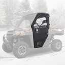 KEMIMOTO UTV Doors with Steel Frame Compatible with Polaris Ranger 1000/ XP1000 2020-2025, Waterproof Tear-Resistant Embossed PVC Oxford Fabric Cab Enclosure Upper Window Replace #2882902