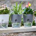 6/4.1/3.2 Inch Self Watering Planter Pots, 5 Pack African Violet Pots for Indoor Outdoor Windowsill Gardens, Self Aerating, High Drainage, Deep Reservoir(Gray)