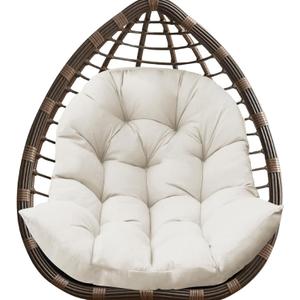 DANGHOOGY Egg Chair Cushion, Waterproof Outdoor Egg Replacement Cushions, Patio Chair Cushions for Outdoor Funiture, Thickened Hanging Chair Cushion, 35x47x7 Inches (Cream)