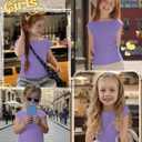 Oakgarden Girls Boat Neck Cap Sleeve Tops | Dressy Shirts, Short Sleeve Tees, Loose Fit Summer Casual T-shirts, Back to School Clothes 5-14 Years, Solid Color Outfits