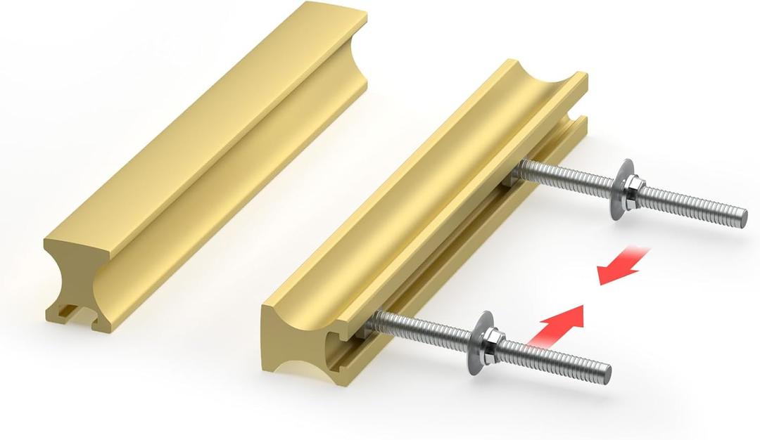 homdiy 10 Pack Adjustable Brushed Brass Cabinet Pulls 1" to 4" (25-102mm) Adjustable Hole Distance Drawer Pulls