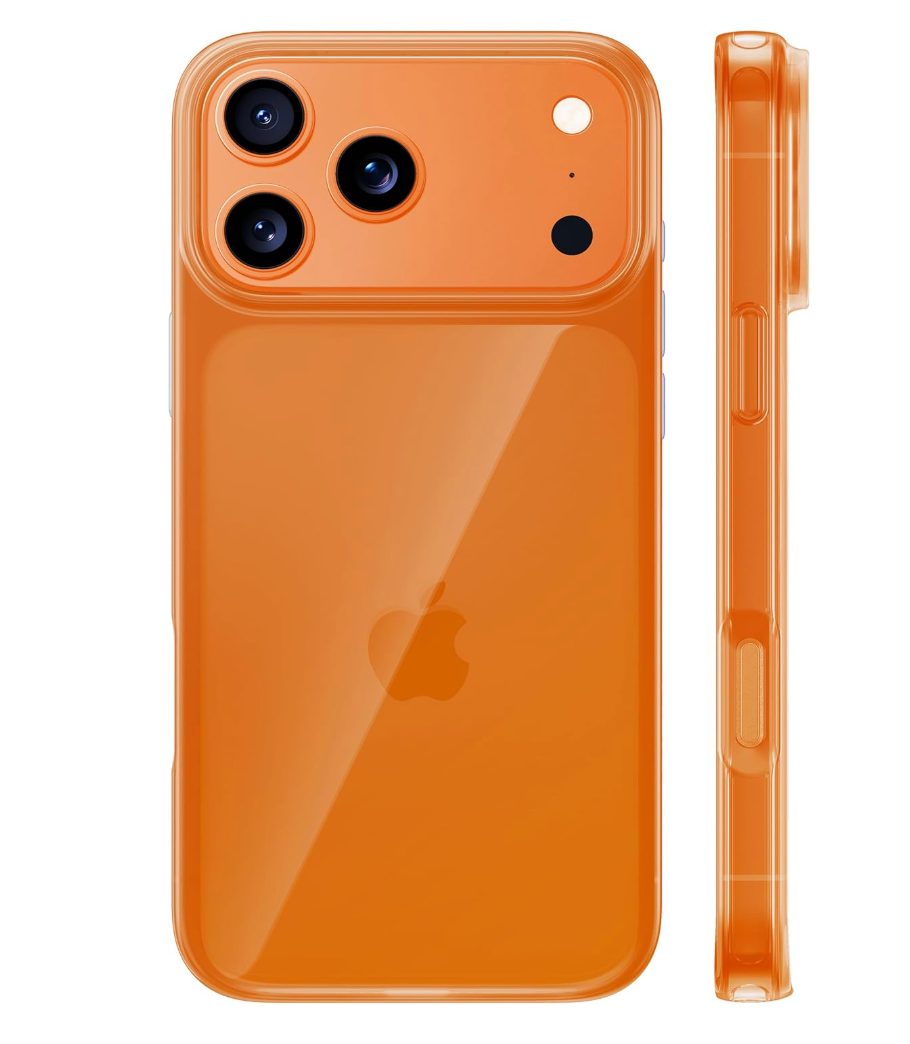 TORRAS for iPhone 17 Pro Max Case Crystal Orange, [AntiYellowing][MilitaryGrade Protection], Ultra Slim AntiScratch Back, Soft Bumper, NonSlip Protective Phone Cover, Orange 6.9"