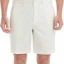 Lesmart Mens Golf Shorts Stretch Elastic Waist Bermuda Quick Dry Relaxed Fit Shorts with Pockets (42, Sand White)