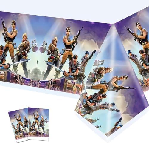 FFPTBNYX 78PCS Party Supplies Rectangular Tablecloth,Table Cover Party Decoration for Video Game Themed Birthday Party Decoration.