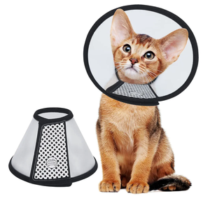  3Pack(4,5,6) Vivifying Cat Cone, Adjustable Recovery Pet Cone, Lightweight Plastic Elizabethan Collar for Cats, Mini Dogs and Rabbits (Black) 