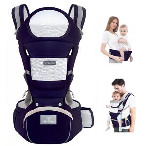 Baby Carrier Newborn to Toddler, Ergonomic M Position 6 in 1 Baby Carrier with Hip Seat, Adjustable Detachable Baby Hip Carrier, All Seasons, for Babies 7-45 lbs (Blue)