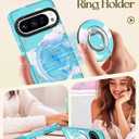 Cute for Google Pixel 9 Pro XL Case - Compatible with Magsafe Magnetic Ring Holder Stand Kickstand for Women Girls Girly Funny Fashion TPU Phone Case, Moon