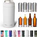 Frost Buddy Universal Buddy Can Cooler - Fits All - For Regular 12 & 16 oz or Slim-Size Bottles - Insulated Double -Walled Stainless Steel (All white)