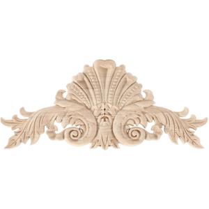 Wooden Carved Onlay Appliques Wood Carving Decal Unpainted Furniture Bed Door Cabinet Decor(13,30x14cm/11.81x5.52inch)