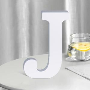 White Wooden Letters 8 Inch for Wall Decor,Large Unfinished Wood Letters for Home,Wooden Alphabet Letters for Crafts,Standing Garden Board or Room Name Signs DIY Carft (J)