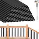 Yaocom Aluminum Deck Balusters Black Metal Deck Railing, 36"x 3/4", 120 Pcs
Hollow Round Outdoor Porch Deck Spindles, Indoor Stair Railing, for Wood and Composite Deck