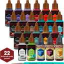 The Army Painter, Warpaints Air Most Wanted Paint Set C, 22x18ml paints, 19 Acrylic Airbrush, incl. 2 Metallics, 1 Fluorescent, 1 Medium, 3 Speedpaints & 1 brush - for model and miniature painting