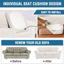 H.VERSAILTEX Real Velvet Plush 3 Piece Stretch Sofa Covers Couch Covers for 2 Cushion Couch Sofa Slipcovers Width Up to 90 Inch Feature Thick Soft Stay in Place (Sofa, Porcelain White)