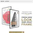 MCS Trendsetter 28x40 Poster Frame, Display Pictures 24x36 With Mat or 28x40 Without Mat, Vertical & Horizontal Wall Hanging Large Picture Frame for Photos & Posters, Black (1-Pack)
