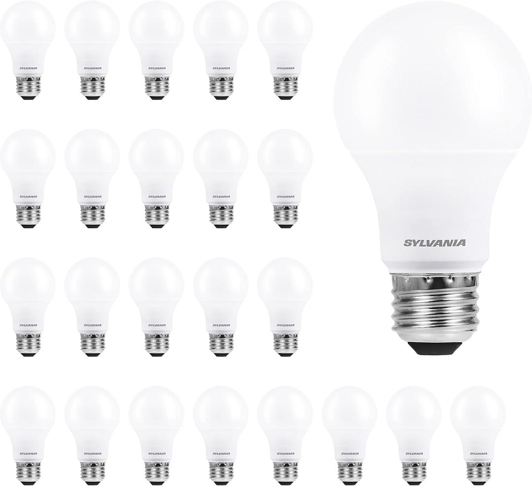 Sylvania ECO LED A19 Light Bulb, 60W Equivalent, Efficient 9W, 7 Year, 750 Lumens, Non-Dimmable, Frosted, 5000K Daylight - 24 Pack (40987)