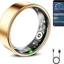 Mirlray Smart Ring for Women & Men, Smart Ring Health Tracker, Blood Oxygen & Heart Rate Monitor, Long Lasting Battery Sleep Ring, Waterproof Fitness Ring (Rose Gold, 8)