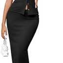XinFSh Women's Two piece Maxi Skirt Set Ribbed Knit Button Down Vest Top Bodycon Going Out Dress Outfits, XL