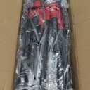 Heeyoo Dog Pooper Scooper, Dog Poop Tray and Rake Set, Pet Waste Removal Scoop with Long Adjustable Sectional Stainless Handles (Black/Red)