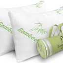 Memory Foam Bamboo Pillows King Size Set of 2 [Adjustable] for Sleeping - Cool & Breathable Cover with Zipper Rayon Derived from Bamboo Pilllowcase - Relieves Neck Pain - Back/Stomach/Side Sleeper