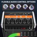 JYX Karaoke Machine with 2 Wireless Microphones, Portable Bass/Treble Bluetooth Speaker with LED Light, Support TWS, AUX in, FM, REC PA System with Remote Control, Supply for Party/Adults/Kids