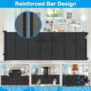 Reinforced 42" Extra Tall Retractable Dog Gate, 200" Extra Wide Baby Gate with Support Rods-Prevent Crawling Through, Outdoor/Indoor Baby Fence/Barrier/Blocker for Home, 16ft Retractable Garage Gate
